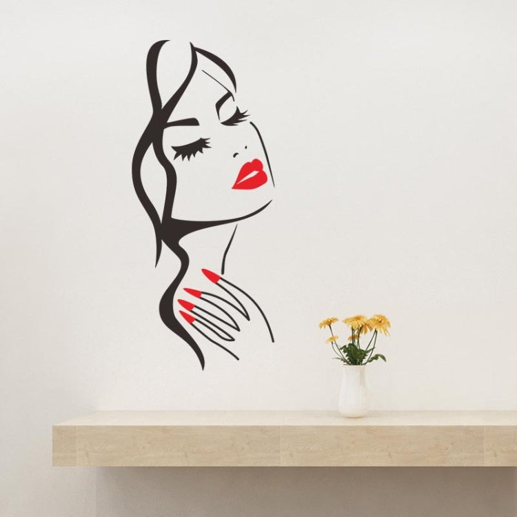 Adesivi murali scolpiti con ritratto di bellezza creativa di personalità dello studio di bellezza