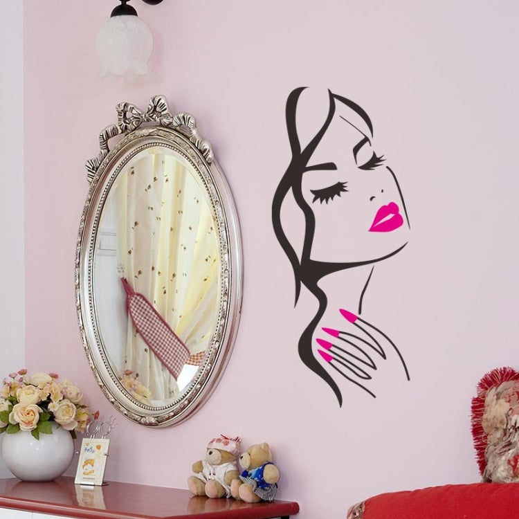 Adesivi murali scolpiti con ritratto di bellezza creativa di personalità dello studio di bellezza