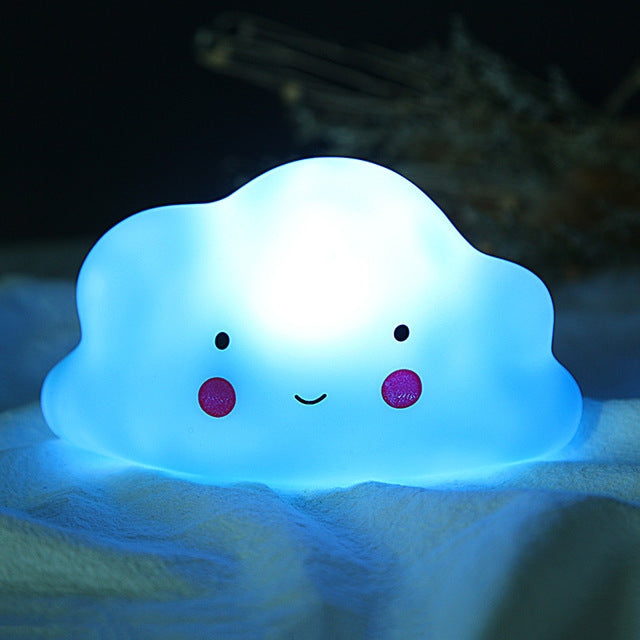 Cartoon Flaky Clouds Lampada da comodino colorata piccola luce notturna