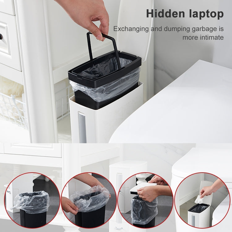 Set di spazzole per WC con pattumiera per bagno, contenitore per rifiuti per WC
