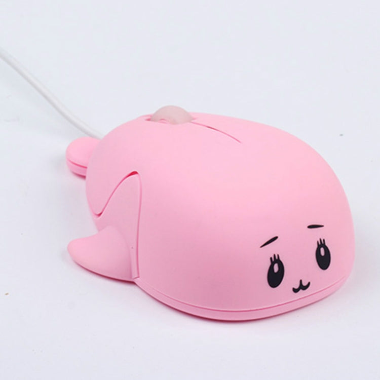 Simpatico cartone animato con mouse cablato per ragazza, ufficio, laptop, casa