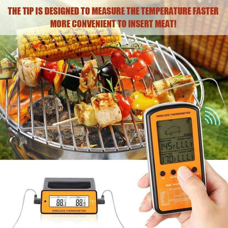 Termometro per barbecue remoto wireless Termometro per forno a doppia sonda digitale per cottura di carne, DTH-106
