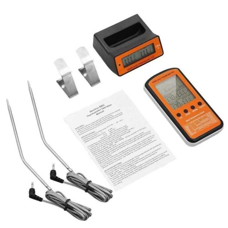 Termometro per barbecue remoto wireless Termometro per forno a doppia sonda digitale per cottura di carne, DTH-106
