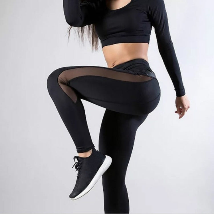 Leggings da donna Pantaloni sexy Push Up Leggins da palestra Fitness Leggins a rete da corsa Pantaloni da allenamento senza cuciture, L, XL, S, M