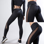 Leggings da donna Pantaloni sexy Push Up Leggins da palestra Fitness Leggins a rete da corsa Pantaloni da allenamento senza cuciture, L, XL, S, M