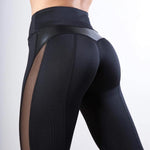 Leggings da donna Pantaloni sexy Push Up Leggins da palestra Fitness Leggins a rete da corsa Pantaloni da allenamento senza cuciture, L, XL, S, M