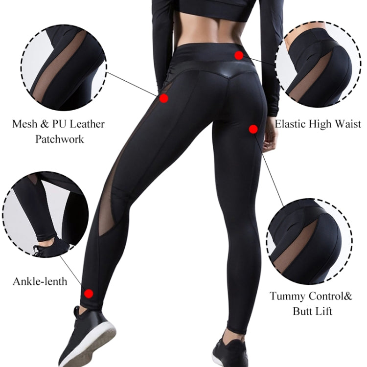 Leggings da donna Pantaloni sexy Push Up Leggins da palestra Fitness Leggins a rete da corsa Pantaloni da allenamento senza cuciture, L, XL, S, M