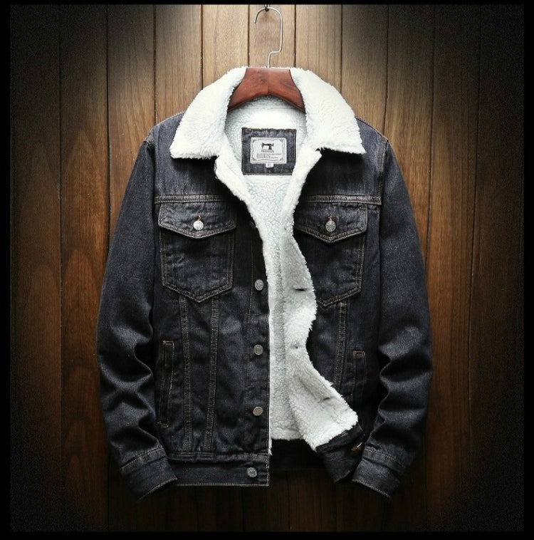 Uomo inverno fodera in lana giacche di jeans capispalla cappotti di jeans caldi, S, M, L, XL, XXL, XXXL, XXXXL, XXXXXL, XXXXXXL