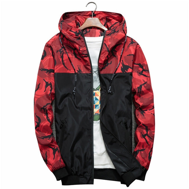 Giacca bomber da uomo sottile sottile manica lunga mimetica giacche militari con cappuccio, M, L, XL, XXL, XXXL