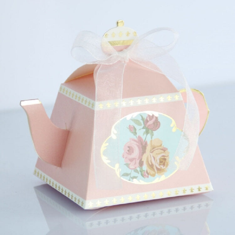 Scatola di caramelle per matrimoni a forma di teiera calda creativa da 50 pezzi. Scatola per pasticceria per tè pomeridiano