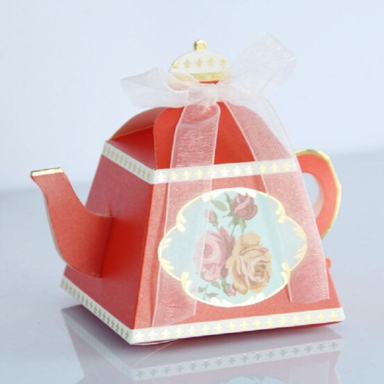 Scatola di caramelle per matrimoni a forma di teiera calda creativa da 50 pezzi. Scatola per pasticceria per tè pomeridiano