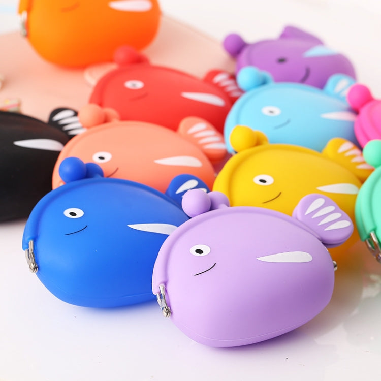 Portamonete in silicone con mini simpatico pesce, cartone animato creativo