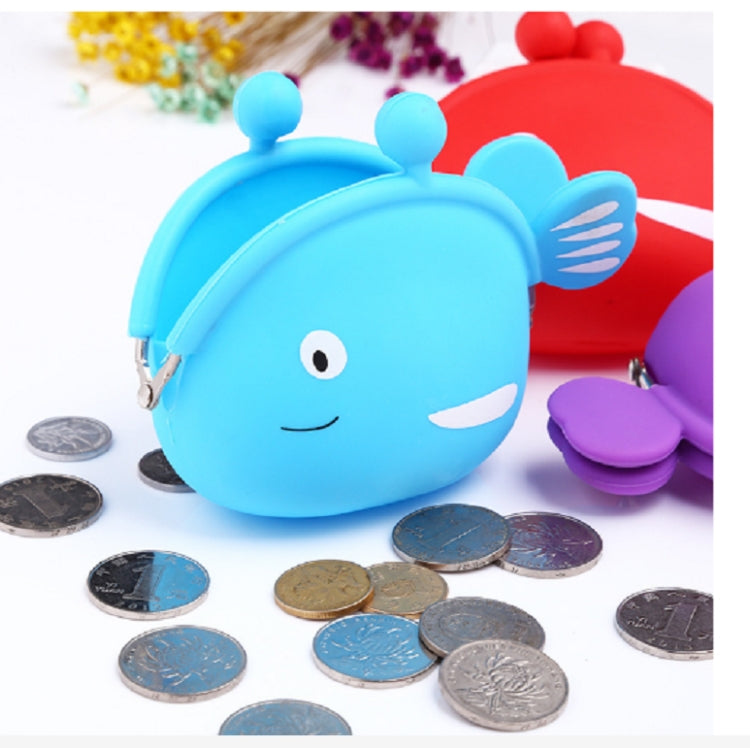 Portamonete in silicone con mini simpatico pesce, cartone animato creativo