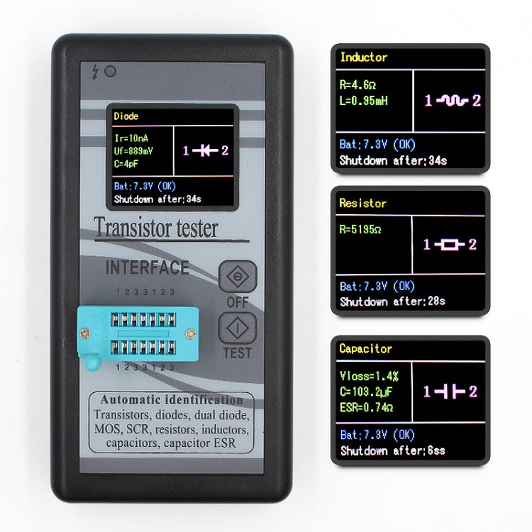 Versione schermo a colori Display grafico M328 Transistor Tester Misuratore di resistenza Misuratore di induttanza Misuratore di capacità Misuratore ESR