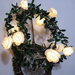 Decorazione solare della ghirlanda della stringa della luce della vite del fiore della rosa del rattan della foglia verde di simulazione solare, 3m 20 LEDs, 4.5m  30 LEDs, 5m  50 LEDs, 10m 100 LEDs