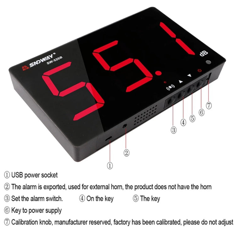 Tester decibel digitale SNDWAY 30-130 dB con display