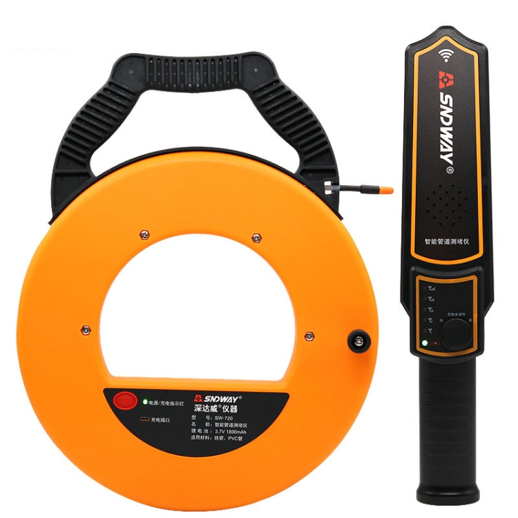 Strumento di misurazione della larghezza del blocco del tubo in PVC dello spessore dello scanner per tubi SNDWAY, SW720 Standard (20 meters), SW730 Standard (30 meters), SW740 Standard (40 meters)