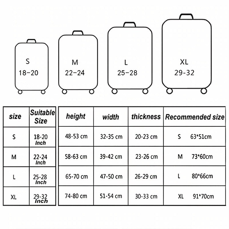 Coperture antipolvere per valigie con copertura protettiva elastica resistente all'abrasione da viaggio, 18-21 inch, 22-24 inch, 25-28 inch, 29-32 inch