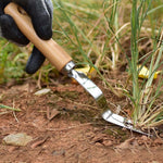 Strumento per la raccolta delle radici con manico in legno per diserbo spesso in acciaio inossidabile, Wooden Handle Root Picking Tool