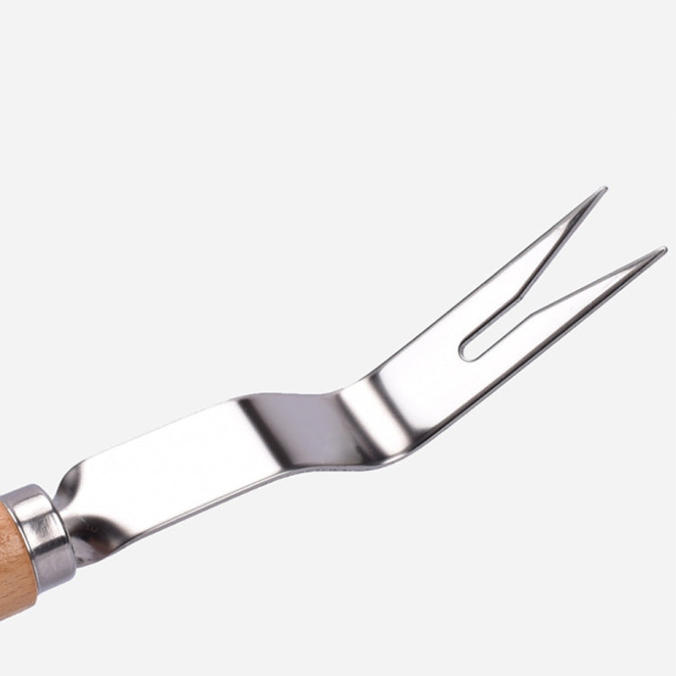 Strumento per la raccolta delle radici con manico in legno per diserbo spesso in acciaio inossidabile, Wooden Handle Root Picking Tool