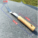 Strumento per la raccolta delle radici con manico in legno per diserbo spesso in acciaio inossidabile, Wooden Handle Root Picking Tool