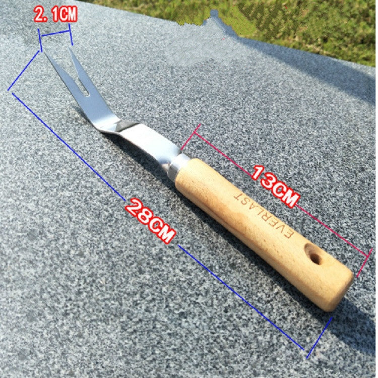 Strumento per la raccolta delle radici con manico in legno per diserbo spesso in acciaio inossidabile, Wooden Handle Root Picking Tool