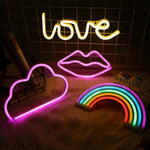 Lampada decorativa a sospensione a LED al neon Luce notturna calda
