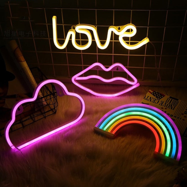 Lampada decorativa a sospensione a LED al neon Luce notturna calda