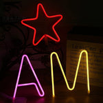 Lampada decorativa a sospensione a LED al neon Luce notturna calda