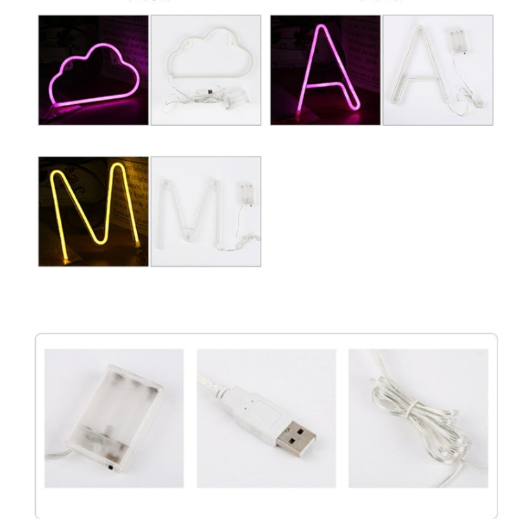 Lampada decorativa a sospensione a LED al neon Luce notturna calda