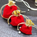 Borsa in velluto da 10 pezzi Borsa per riporre gioielli Borsa per benedizione per le vacanze di Natale e Capodanno, 7x9cm, 10x12cm, 12x15cm