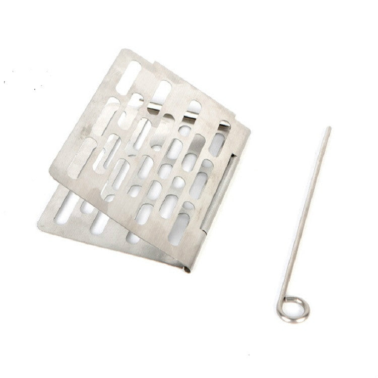 Accessori da picnic per barbecue portatili con rete per barbecue pieghevole in acciaio inossidabile, S 15x10.3CM, M 22.6x15.8CM, L 35.8x20CM