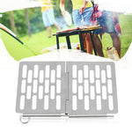 Accessori da picnic per barbecue portatili con rete per barbecue pieghevole in acciaio inossidabile, S 15x10.3CM, M 22.6x15.8CM, L 35.8x20CM