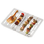 Accessori da picnic per barbecue portatili con rete per barbecue pieghevole in acciaio inossidabile, S 15x10.3CM, M 22.6x15.8CM, L 35.8x20CM