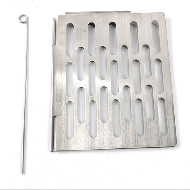 Accessori da picnic per barbecue portatili con rete per barbecue pieghevole in acciaio inossidabile, S 15x10.3CM, M 22.6x15.8CM, L 35.8x20CM