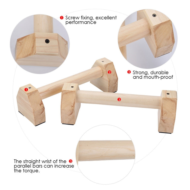 Barre parallele singole in legno Supporto per esercizi capovolti Supporto per flessioni, dimensioni: 50 cm, Wooden Push-up Bracket