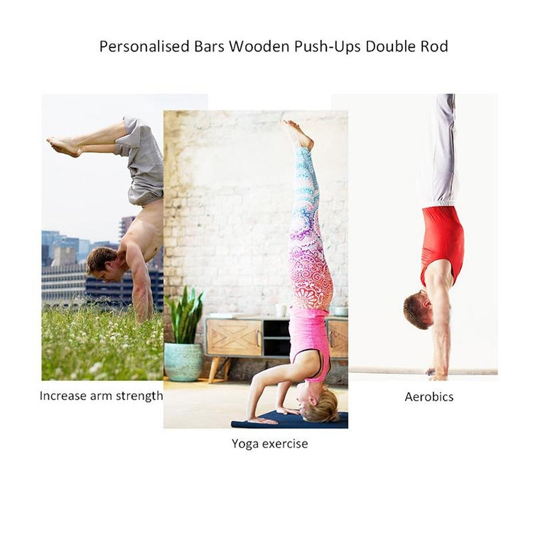Barre parallele singole in legno Supporto per esercizi capovolti Supporto per flessioni, dimensioni: 50 cm, Wooden Push-up Bracket