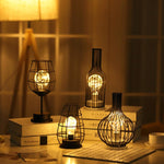 Lampada da tavolo a LED in stile retrò classico in ferro Lampada da lettura Lampada da lettura Luce notturna Lampada da camera Illuminazione da scrivania Decorazione della casa, Red Wine Glass, Red Wine Bottle, Wake up Bottle, Separate Jug             ...