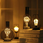 Lampada da tavolo a LED in stile retrò classico in ferro Lampada da lettura Lampada da lettura Luce notturna Lampada da camera Illuminazione da scrivania Decorazione della casa, Red Wine Glass, Red Wine Bottle, Wake up Bottle, Separate Jug             ...