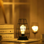 Lampada da tavolo a LED in stile retrò classico in ferro Lampada da lettura Lampada da lettura Luce notturna Lampada da camera Illuminazione da scrivania Decorazione della casa, Red Wine Glass, Red Wine Bottle, Wake up Bottle, Separate Jug             ...