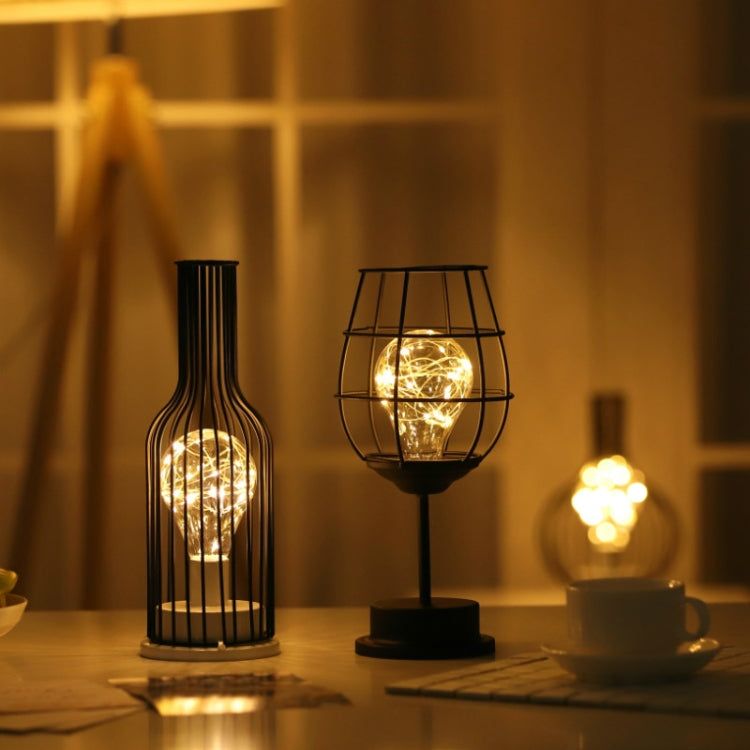 Lampada da tavolo a LED in stile retrò classico in ferro Lampada da lettura Lampada da lettura Luce notturna Lampada da camera Illuminazione da scrivania Decorazione della casa, Red Wine Glass, Red Wine Bottle, Wake up Bottle, Separate Jug             ...