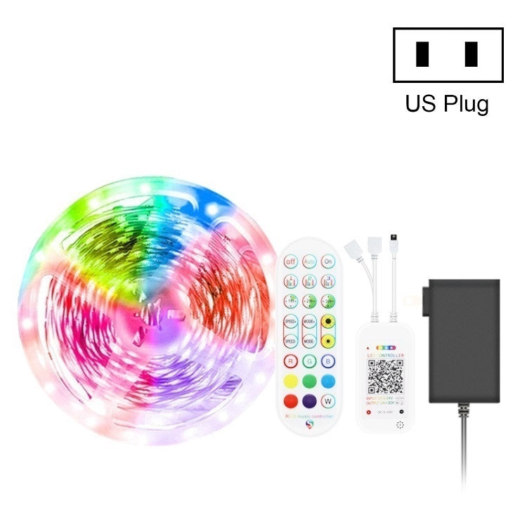 Tuta Bluetooth Smart Music Sound Control Striscia luminosa Non impermeabile 5050 RGB Striscia luminosa a LED con atmosfera colorata con telecomando a 24 tasti, 5M 150 LEDs, 5M 300 LEDs, 10M 300 LEDs, 10M 600 LEDs, 15M 450 LEDs, 15M 270 LEDs