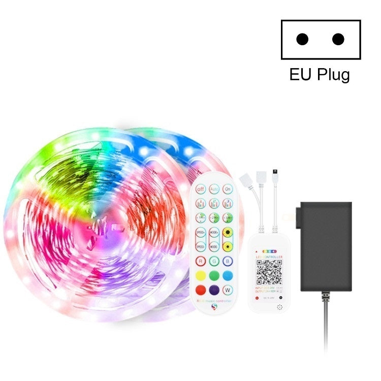 Tuta Bluetooth Smart Music Sound Control Striscia luminosa Non impermeabile 5050 RGB Striscia luminosa a LED con atmosfera colorata con telecomando a 24 tasti, 5M 150 LEDs, 5M 300 LEDs, 10M 300 LEDs, 10M 600 LEDs, 15M 450 LEDs, 15M 270 LEDs