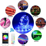 Tuta Bluetooth Smart Music Sound Control Striscia luminosa Non impermeabile 5050 RGB Striscia luminosa a LED con atmosfera colorata con telecomando a 24 tasti, 20M 360 LEDs, 30M 540 LEDs