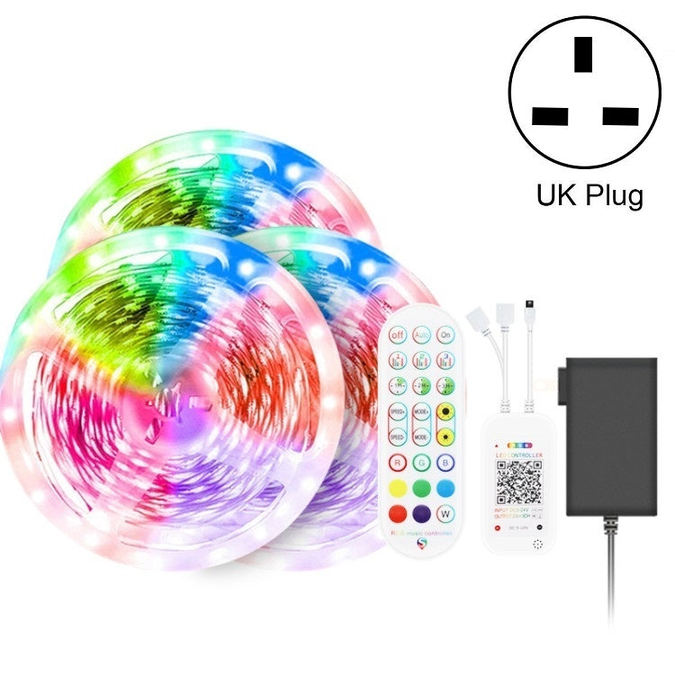 Tuta Bluetooth Smart Music Sound Control Striscia luminosa Non impermeabile 5050 RGB Striscia luminosa a LED con atmosfera colorata con telecomando a 24 tasti, 20M 360 LEDs, 30M 540 LEDs