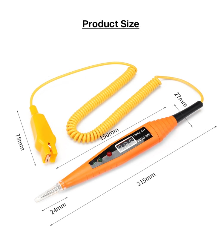 Riparazione automatica del circuito Display digitale penna per test linea di riparazione penna per test di induzione penna per test per auto luce di prova 2.5-32V, Car Test Pen Test Light