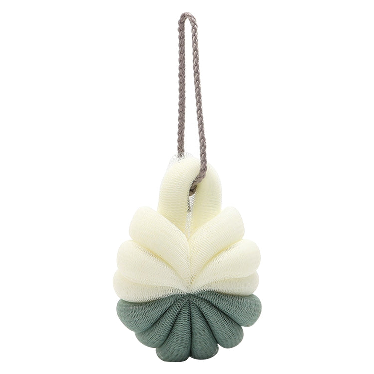 Spazzola da bagno esfoliante per il corpo con palla da bagno portatile sospesa con sfera di fiori, morbida schiuma per doccia