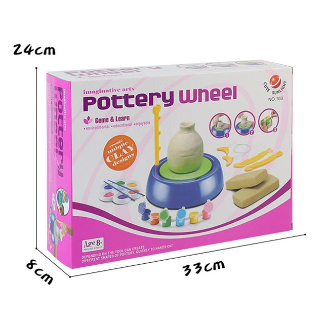 Mini portatile fai da te elettrico manuale in porcellana ceramica per bambini educazione artistica artigianato regali di Natale, DIY Manual Porcelain Pottery