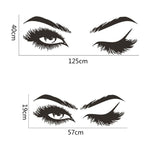 2 pezzi/set adesivo da parete per sopracciglia, decorazione per studio di bellezza, negozio di cosmetici, 57x19cm, 125x40cm
