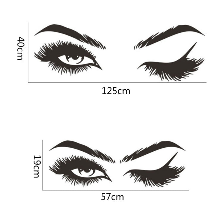 2 pezzi/set adesivo da parete per sopracciglia, decorazione per studio di bellezza, negozio di cosmetici, 57x19cm, 125x40cm